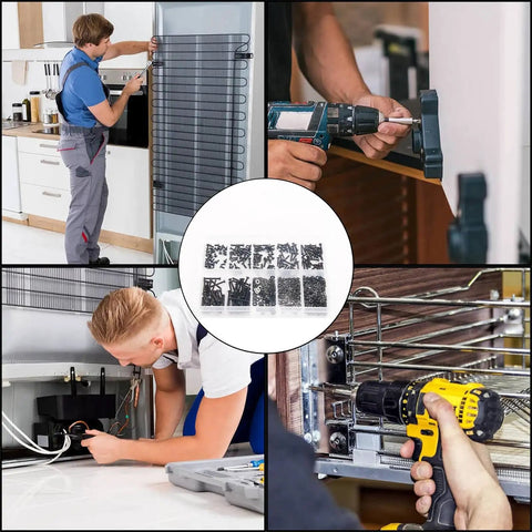 Technicians using Zmbroll 660Pcs M2 Button Head Hex Socket Cap Screws Fully Threaded Metric Machine Screws Assortment Kit in various applications