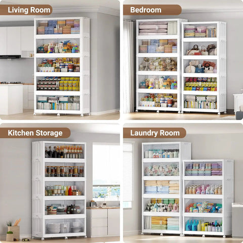 Heavy Duty Stackable Storage Bins With Snug Lids And Smooth Rolling Casters Plus Collapsible Plastic Wardrobe Organizer Sets For Roomy Closets And No Sweat Organization