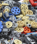 Close-up of 852 Piece Technic Parts Kit With Gears And Axles For Builders Dope DIY Set Featuring Connectors Universal Joints