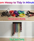 Upgraded Nine Hook Wall Mount Gym Storage Rack organizes gym gear from messy floor to tidy wall storage