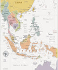 Southeast Asia Map 24x36 Laminated Wall Poster Print With Vivid Colors And Sharp Detail Ideal For Classrooms And Home Decor