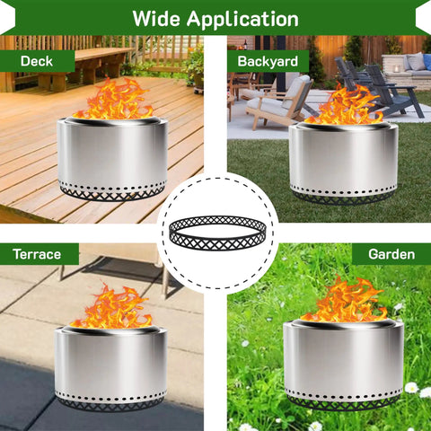 Carbon Steel 23 Inch Fire Pit Stand For Outdoor Hangouts Stable Base For Solo Stove Yukon And 27 Inch Pits Heat Resistant