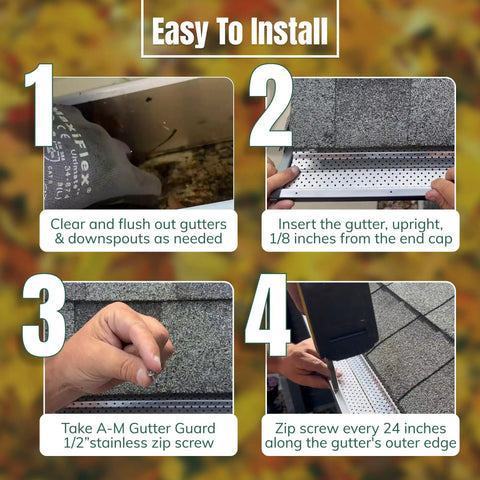 Step-by-step guide for installing Heavy-Duty Aluminum Gutter Guard System For 5 Inch Gutters, 200 Feet Of Rust-Proof Leaf And Debris Protection