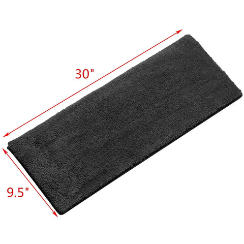 Bullnose Carpet Stair Treads 14 Piece Indoor Set Soft Non Slip Self Adhesive Stair Protectors Pet Friendly Rugs Covers Mats Skid Resistant Washable Rubber Backing Dark Grey 9.5 x 30 x 1.2 Inches close-up