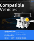 Power Steering Pump With Pulley Drops Right In For Dodge Caliber 2007 To 2009 1.8L And Caliber 2007 To 2012 2.0L 2.4L Jeep Compass Patriot 2007 To 2017 2.0L 2.4L L4 Engines Replacement 5105048AA 5105048AB 20 2401 displayed with compatibility chart