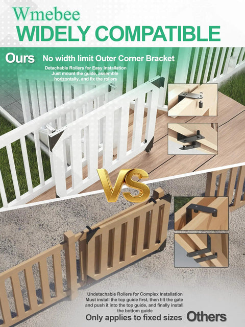 Sliding Gate Kit Heavy Duty Gate Hardware With Wheel For 1 To 2 Inch Thick Wooden Gates Anti Sag Fence System that fits white and wood gates