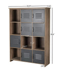 Premium Twelve Cube Wood Bookcase With Six Metal Doors Rock Solid Storage Cabinet Built Damn Tough for Home Office and Living Room, dimensions 42.9 x 13.8 x 59.6 inches.