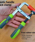 Rock Solid Kickass Hold Down Clamps For Woodworking Track Saws And T Track Jigs Precision Dovetail Shop Fixture Heavy Duty Tabletop Tool with 6.69 inch plastic handle.