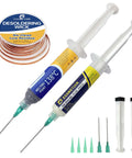 Lead Free Solder Paste Sn42/Bi58 30g 138C Melting Point With No Clean Solder Flux 10cc Desolder Wick Kit