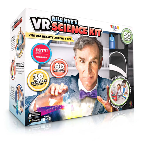 Bill Nye VR Science Kit For Kids With Goggles, Immersive Virtual Reality Learning, Book Included, Interactive STEM Activity Set
