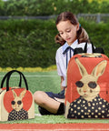Rabbit Sunglass Moon Backpack With Insulated Cooler Lunch Box by girl on field, laptop daypack for women and men