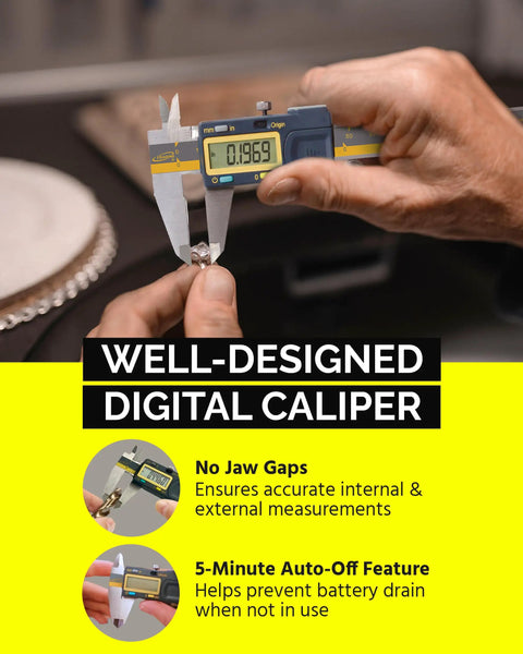 Person using Absolute Origin 0 To 6 Inch Internal Slot Digital Caliper With IP54 Stainless Steel Body for precise measurements