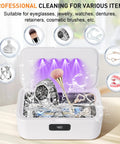 Ultrasonic Jewelry Cleaner Pro 28oz 800ml 49KHz Deep Clean for Jewelry Dentures Retainers Glasses Rings Watches and Straps 5 Timers LED Display