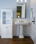 Hartley 3 Light Vanity Fixture Brushed Nickel With Flat Opal Glass Damp Location Rated Modern Bath Lighting above mirror