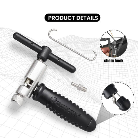 Bike Chain Breaker Tool Universal For 7 8 9 10 11 Speed Chains Link Removal with torque arm and chain hook details