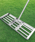 Beefy Heavy Duty Lawn Leveling Rake 30x10 Inch Professional Grade Leveler Tool with 78 Inch Handle on Grass