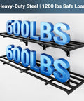 Two Pack 2x6ft Heavy Duty Garage Wall Shelving System With 1200 Lbs Capacity Wall Mounted Shelves For Tools Bins Garden Gear And More Includes 8 Hooks Lite Series