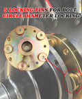 Grip Tight 40mm Shaft Wheel Balancer Adapter With Shop Grade Tire Balancer Clamp, showing locking pins for bolt circle diameter.