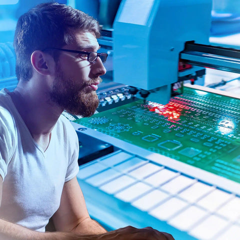 Technician using CNC machine for 10-Piece PCB Drill Bit Set With 1/8 Inch Shank And 1.4mm Tungsten Carbide Micro Twist Bits