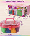 Easy Potholder Loom Craft Kit For Kids And Beginners with dimensions and storage box