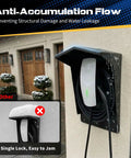 Tough As Nails Ev Charger Protective Cover With Heavy Duty Weatherproof Canopy For Electric Cars And Common Stations Universal Fit, black and white design, prevents snow accumulation.