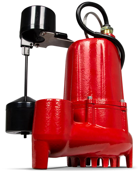 Submersible Water Pump For Narrow Sump Pits Beefy Cast Iron Housing Sump Pump With Automatic Vertical Float Switch Half Horsepower 4300 GPH