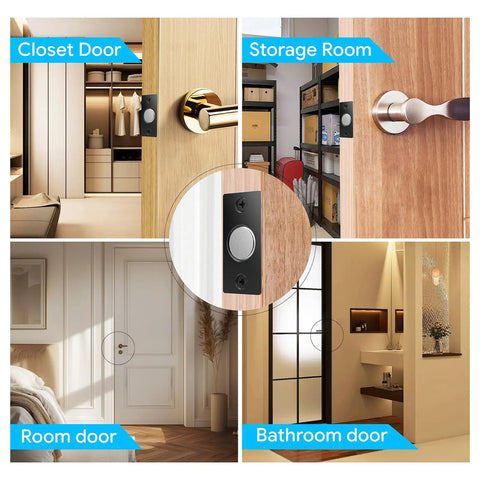 Hidden Magnetic Door Ball Catch Set Adjustable Hardware With Stainless Steel Strike Plate Noiseless Strong Suction on various doors