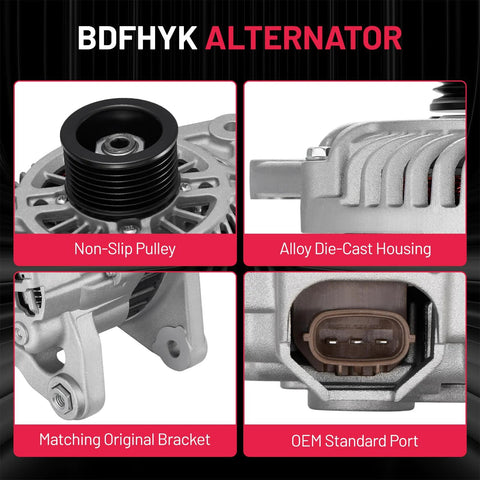 Close-up of Drop In Alternator Replacement For Nissan Sentra 2011 2012 2.0L I4 Versa 2009 2012 1.8L I4 NV200 2015 2.0L I4