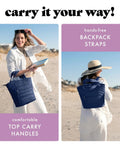 Insulated Leakproof Cooler Backpack For Women Soft 12 Can Lunch Tote Lightweight Beach Picnic Bag Travel Ready Navy
