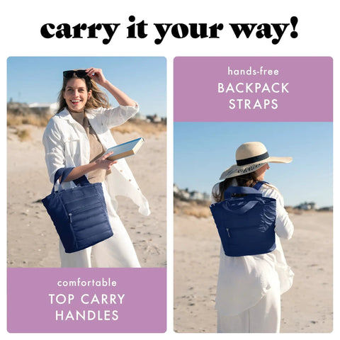 Insulated Leakproof Cooler Backpack For Women Soft 12 Can Lunch Tote Lightweight Beach Picnic Bag Travel Ready Navy