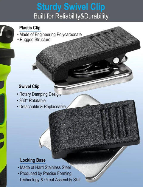 Plastic swivel clip for Speaker Microphone For Motorola XPR 3300 And XPR 3500 Series Radios with noise reduction.