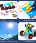 4-In-1 Solar Robot Kit For Kids Ages 8-12, STEM Toys For Boys And Girls, Solar Powered Fan Car And Robot, Pulley Powered Tank, Hands-On Electricity, Mechanics And Engineering Projects For Real World Learning. assembled solar robot car