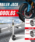 Road DAWG trailer jack with wheel, 1000 lb capacity, 10-inch lift, bolt-on tongue jack for RV/boat