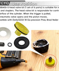 Heavy Duty Head Valve Kit For Pneumatic Nailers Compatible With Bt1855 Sb1850bn Sx1838 Replaces 180450 0430200 six piece set with yellow valve.
