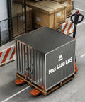 Heavy Duty Electric Pallet Jack With 4400 Lb Capacity And Lithium Battery transporting a metal container on wooden pallet.