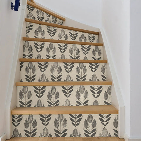 Folk Tulip Peel And Stick Wallpaper Neutral Textured Removable For DIY Room Makeover On Smooth Walls Repositionable And Easy To Install No Residue When Removed 20.5 In By 18 Ft