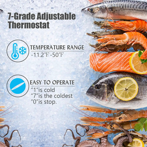 7-Grade Adjustable Thermostat features for Keep Your Cool With This Badass 3.5 Cubic Foot Chest Freezer.