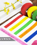 Colored Masking Tape Set 0.6 Inch By 15 Yards 6 Pack In Vibrant Yellow Green Blue Orange Pink Red on notebook