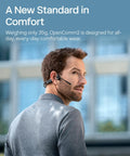 Man wearing Open Ear Bone Conduction Headset For Work Calls And Meetings Wireless Bluetooth Headphones