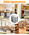 Absolute Game Changer 5 Drawer Metal Desk Organizer With Locks, Slim Desktop File Cabinet For Cable Sorting, shown in office, study room, classroom, and library.