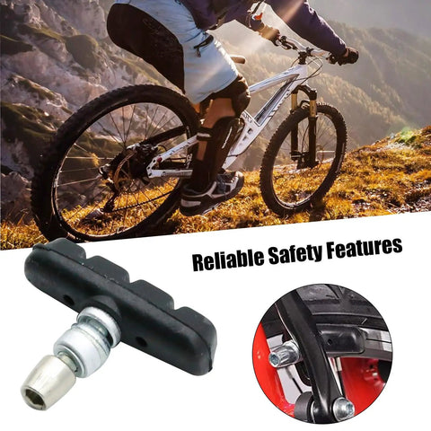 Close-up of Two Pairs V Brake Pads With Hex Nuts And Wrench For Mountain Bike Road Bike MTB And BMX Durable Rubber Pads
