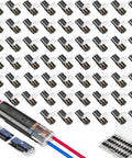 Top Shelf Double Wire Connectors With Locking Buckle, 60 Pack 2 Pin Led Strip Plug In showing snap on blocks for easy wiring.