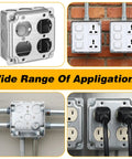 8 Pack 4x4 Inch Electrical Junction Boxes With Covers, Heavy Duty Galvanized Steel Square Outlet Boxes, And Double Duplex Receptacle Plates, 21 Cu In Capacity, Perfect For Home Renos And Commercial Jobs, Silver in various applications