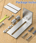 Bottom Floor Guide For Barn Doors Adjustable Stainless Steel Roller Wall Mounted Sliding Door Guide For Door Thickness Up To Two And One Eighth Inches Easy Installation Smooth Quiet Operation Flush Bottom Design No Groove Install shown with installation hardware