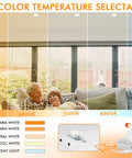 Living room with 5 LED light color temperatures, featuring Six Pack 4 Inch Ultra Thin LED Recessed Ceiling Light With Junction Box 5 Color Temperature Selectable 2700K 3000K 3500K 4000K 5000K 10W Dimmable Canless Downlight 550LM For Hallways Kitchens Living Rooms display, showing elderly couple on sofa.