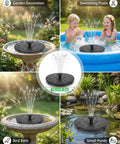 Sun Powered Bird Bath Fountain Pump 1.4W Upgrade With 7 Nozzles in garden, pool, and bird bath settings