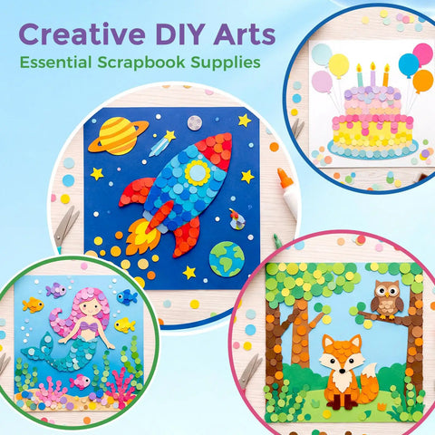 Creative DIY arts using a three circle paper punch set with sizes one inch five eighths inch and three eighths inch for crafting projects.