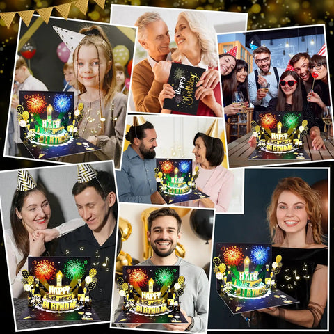 Interactive Pop Up Birthday Card Featuring Flashing Lights And Music Tracks That Totally Knock Your Socks Off Hella Cool Gift For Besties Spouses And Family Comes With Envelope, shown at celebrations.