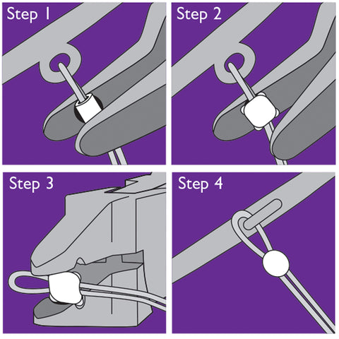 Illustrated steps using Epic All In One Crimping Kit With Pliers, 500 2x2 mm Crimp Tubes In Silver Gold Copper, 21 Strand Wire
