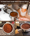 Premium Eight Piece Espresso Accessories Kit With 58Mm Tamper And Pro Distributor For Breville Gaggia Machines Making Legit Shots All Day Fly Barista Gear That Truly Slaps showing 0.35mm WDT stirrer and coffee distribution.